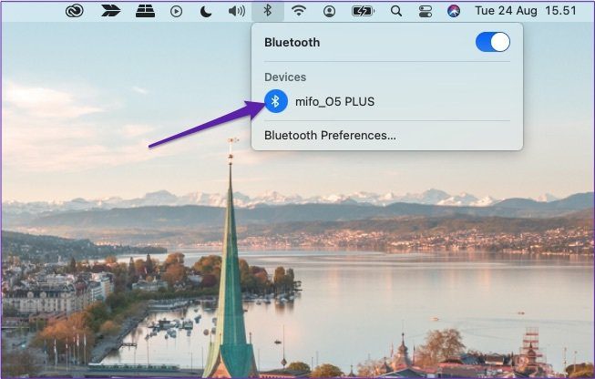 Turn off bluetooth device via mac toolbar