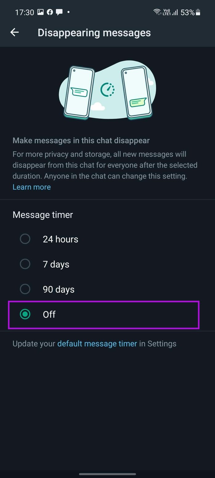 Turn off disappearing messages