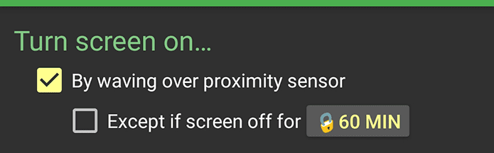 Turn On Screen Proximity