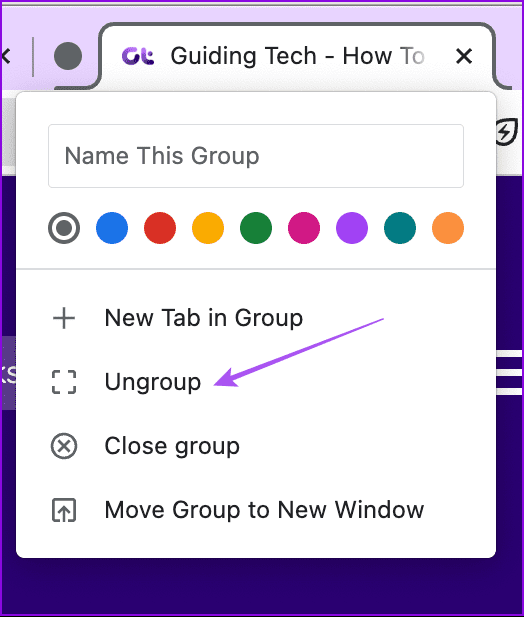 ungroup tabs chrome