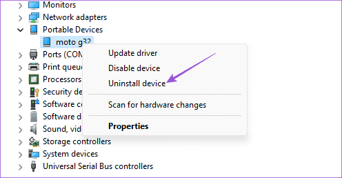 uninstall portable device windows