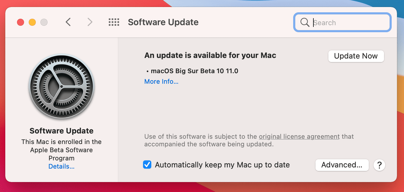 Update mac OS