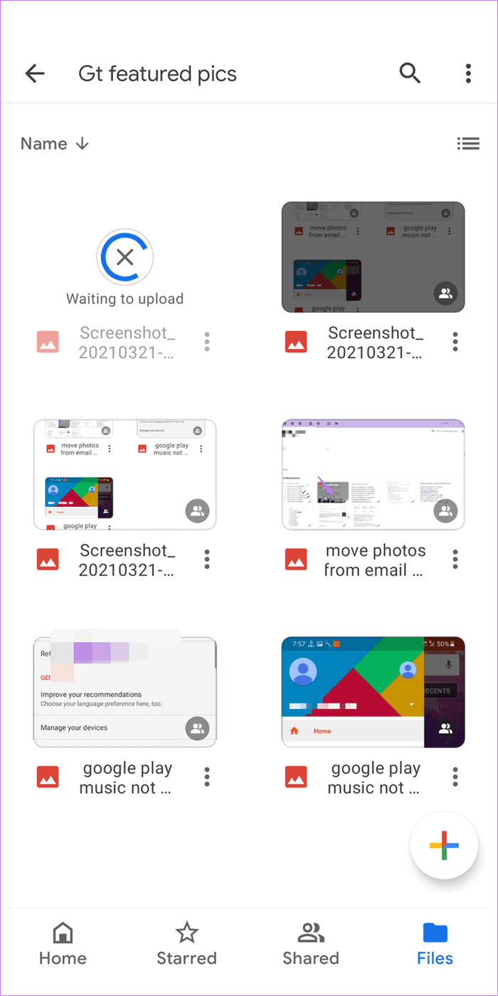 Upload photos to google drive from android 12