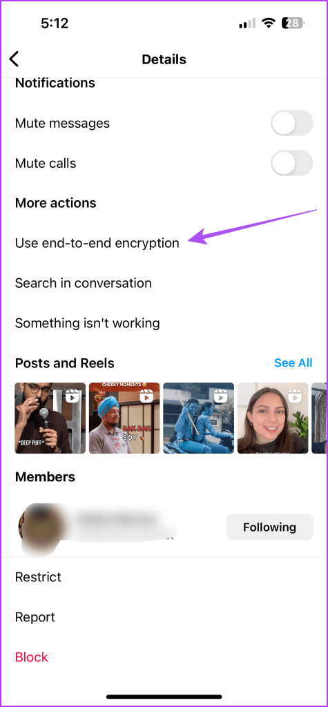 use end to end encryption instagram chat