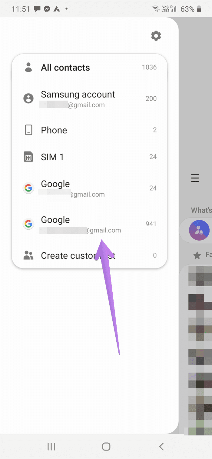 Use google contacts instead of samsung contacts 10