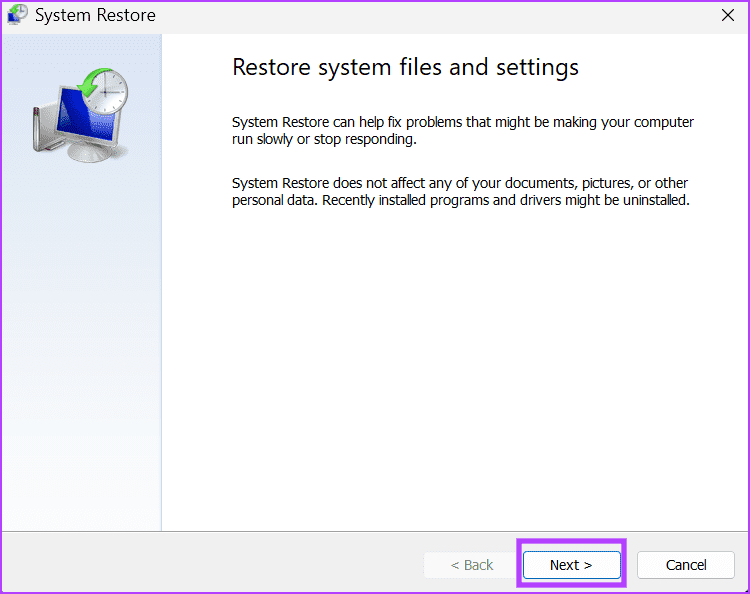 use system restore