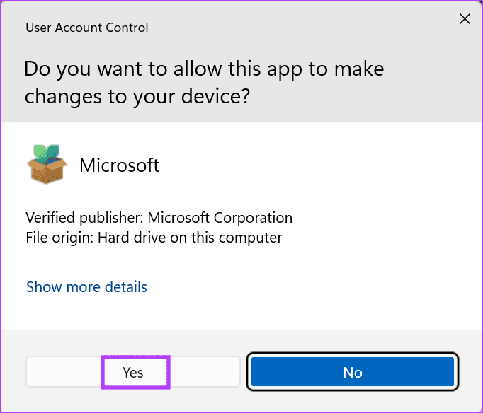 user account control window 6