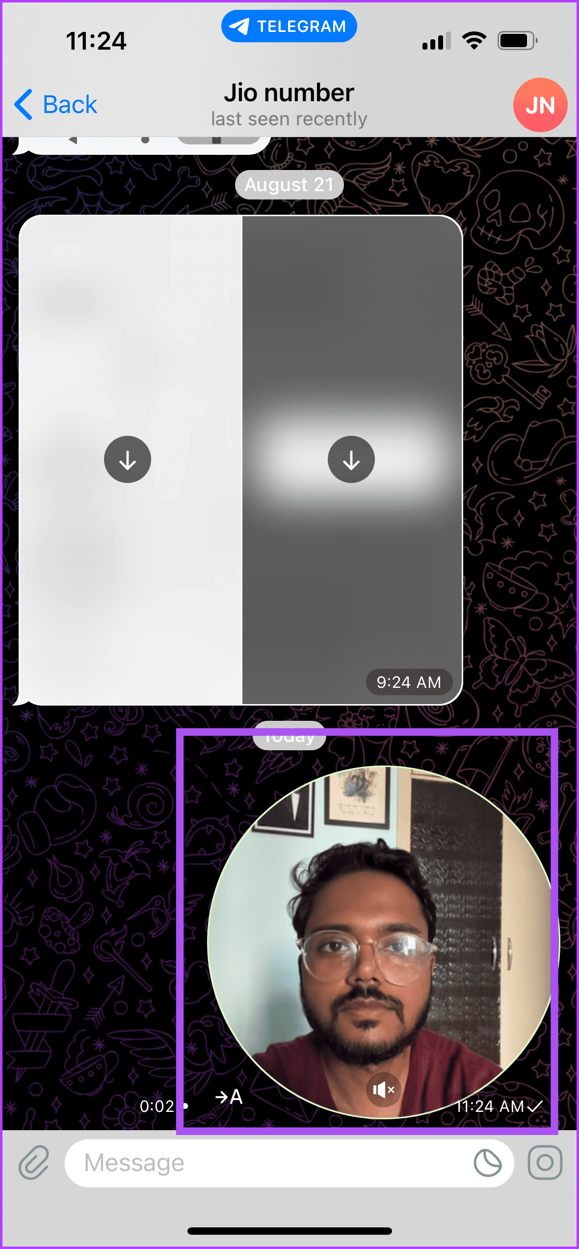 video message icon telegram chat mobile
