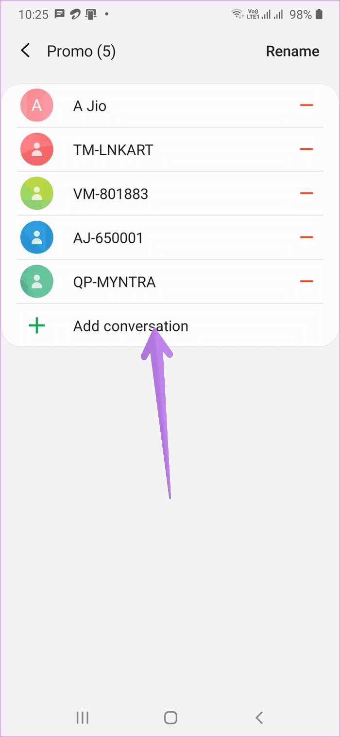 What are conversation categories samsung messages and how to edit delete them 17