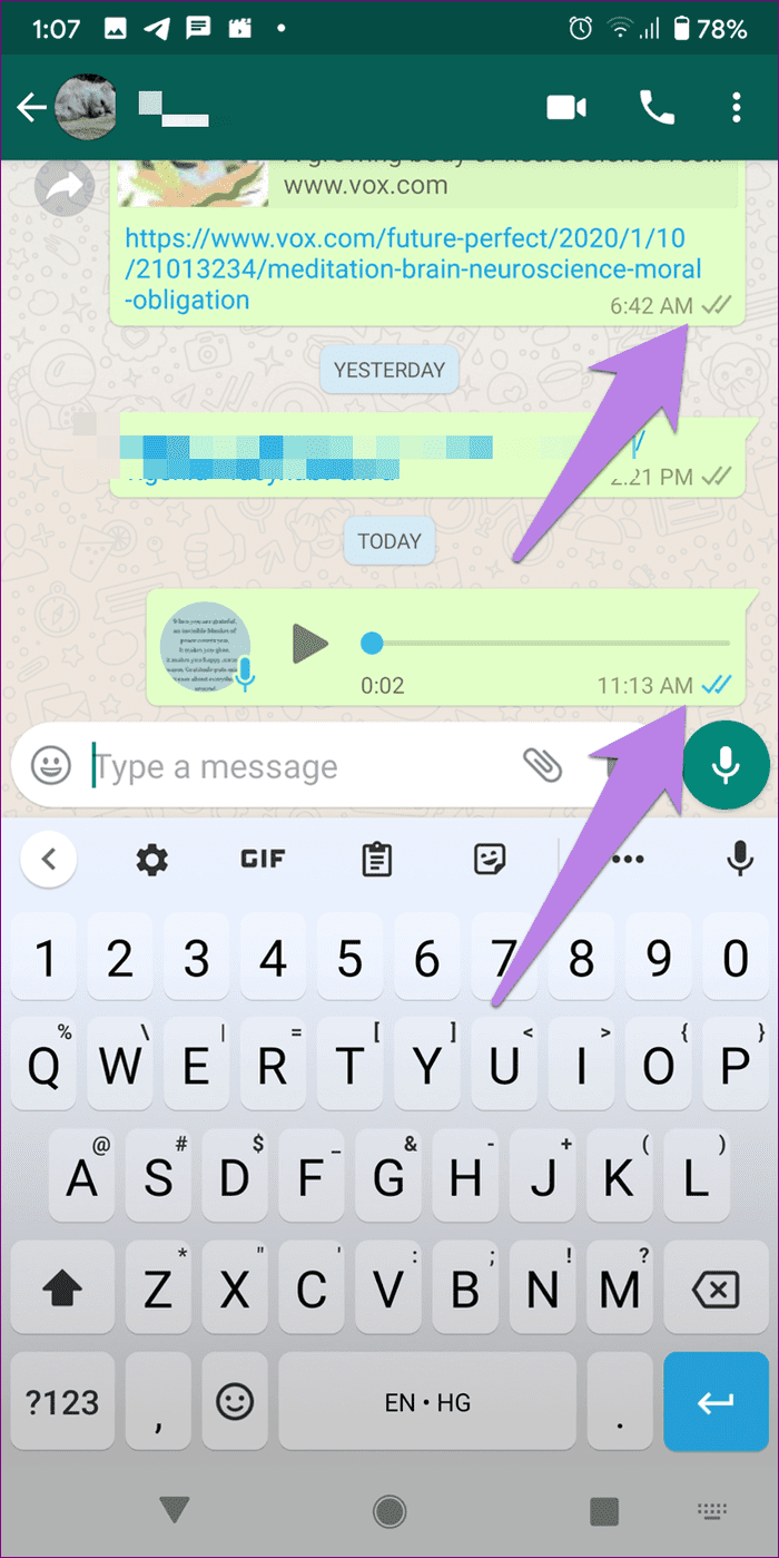 What are read receipts in whatsapp 8