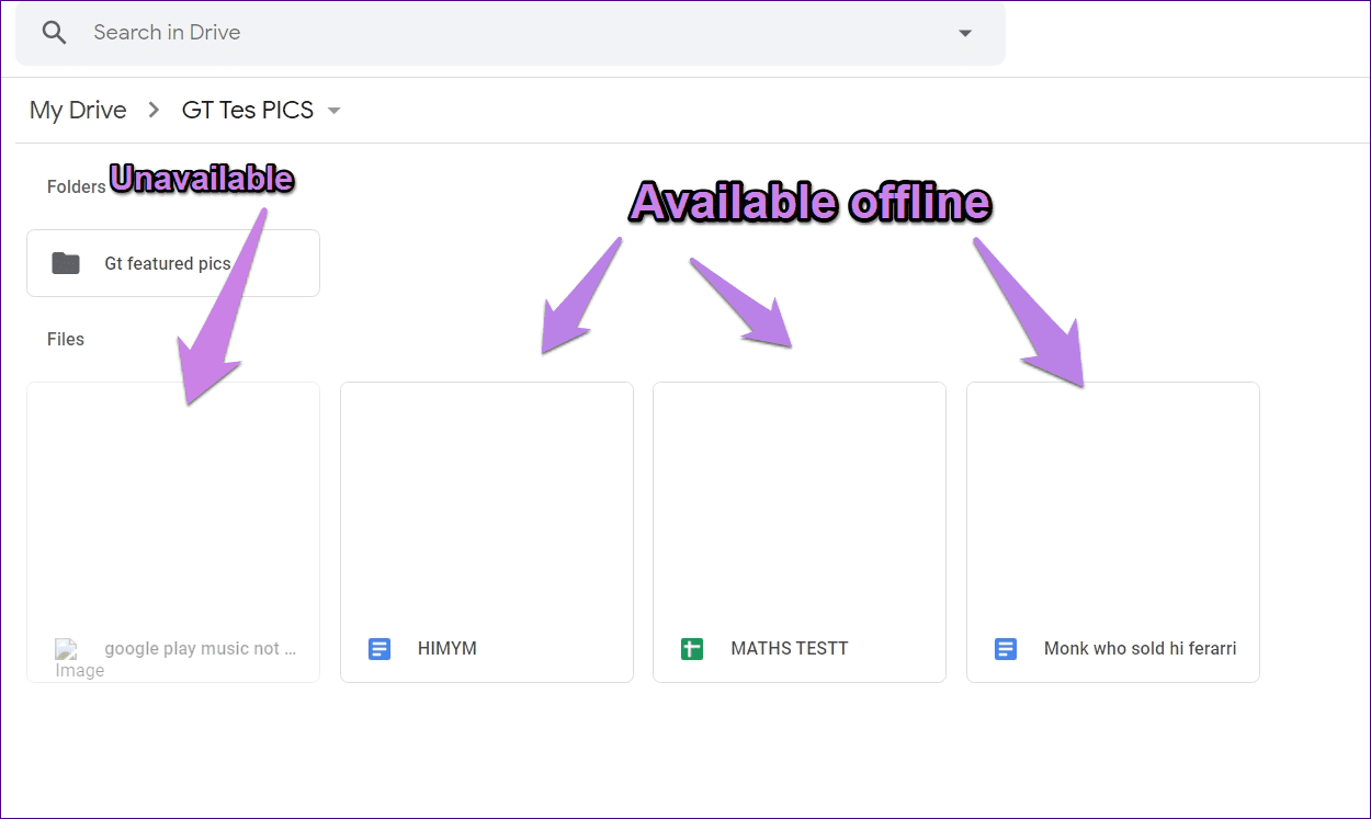 What does make available offline mean in google drive docs sheets slide 13b