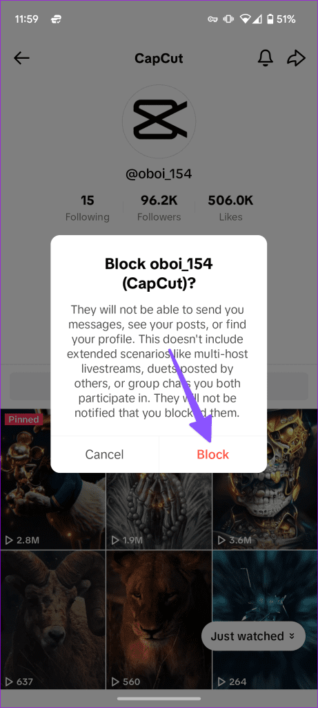 what happens when you block someone on TikTok 8
