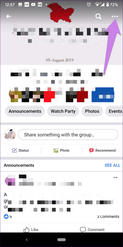Tap the three-dot icon