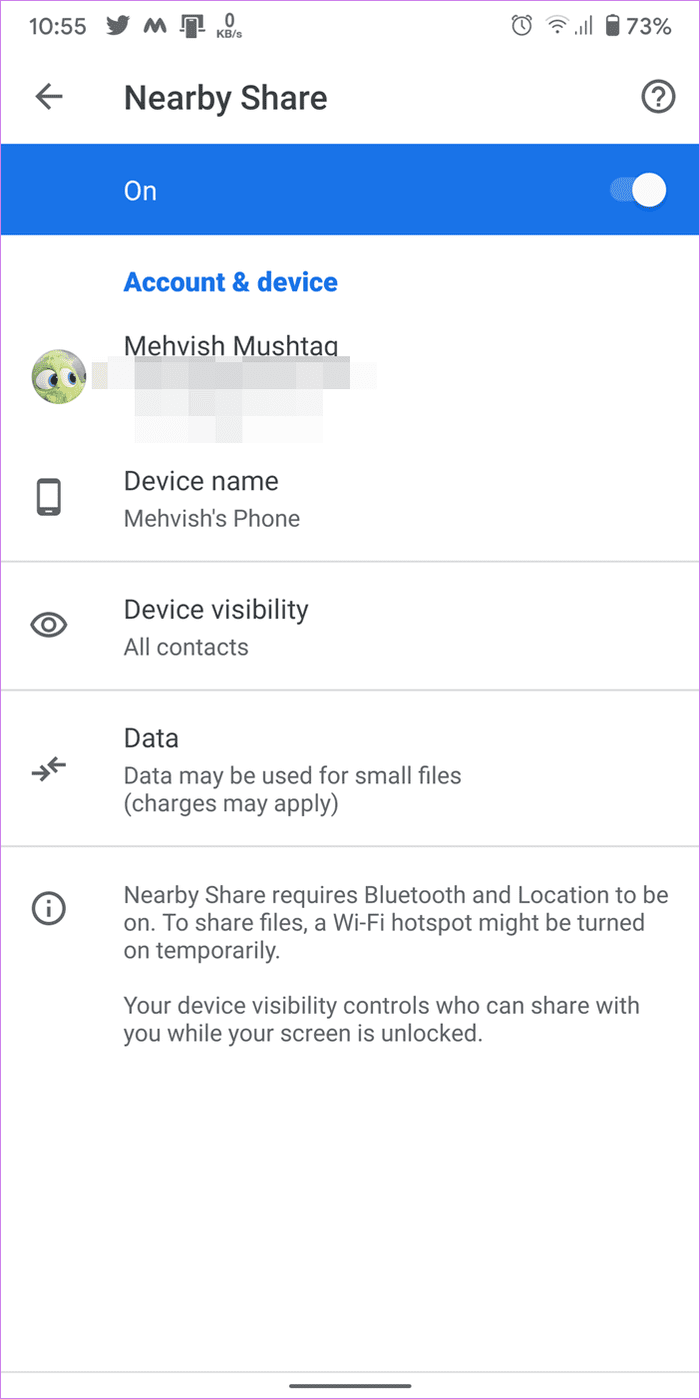 What is nearby sharing on android 7
