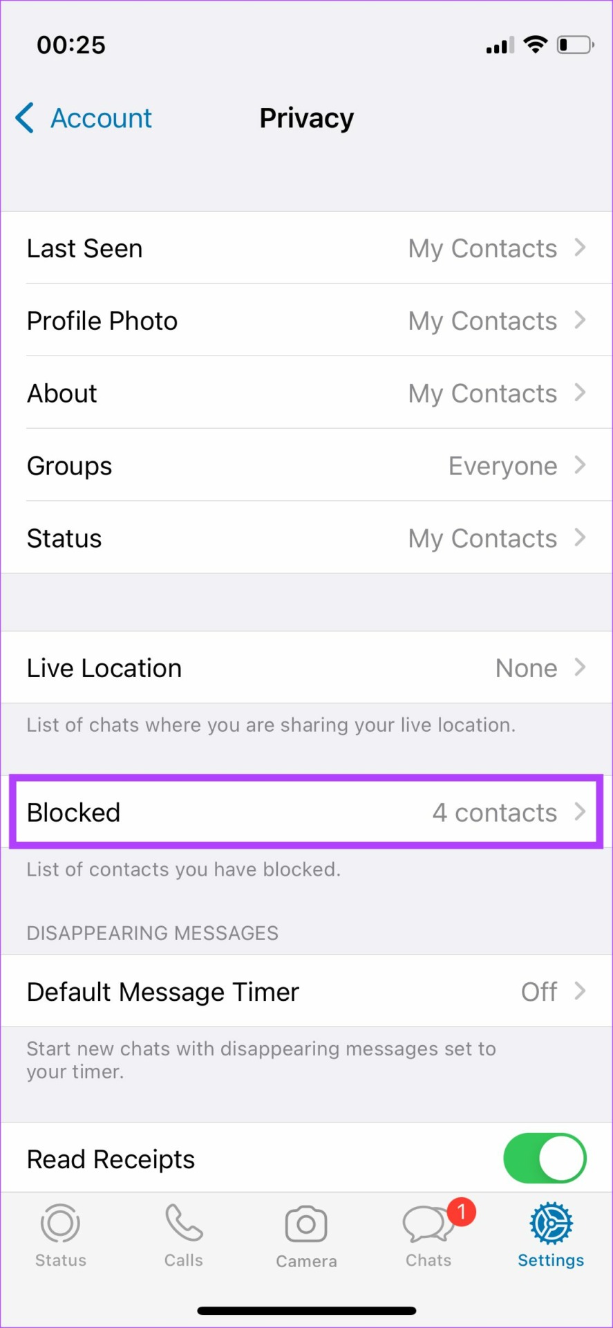 blocked contacts