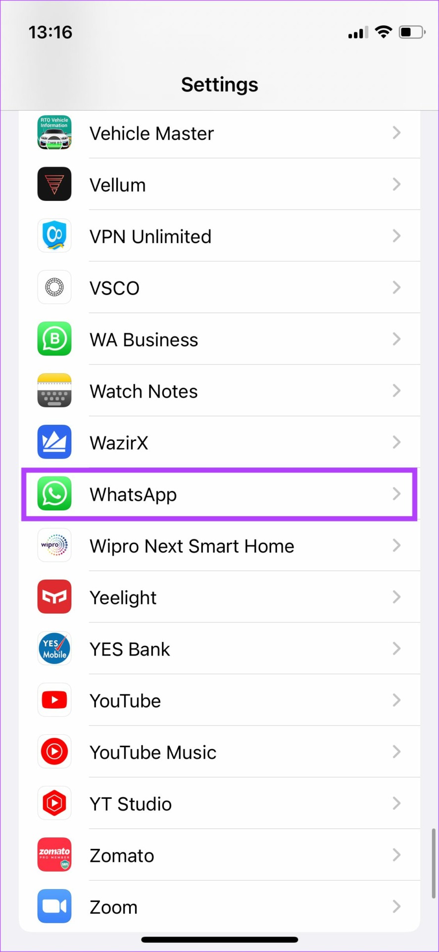 Whatsapp settings on iphone