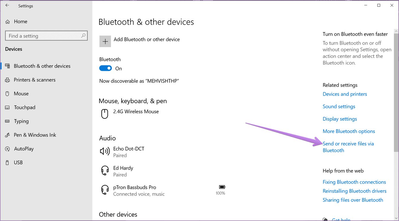 Where are bluetooth settings in windows 10 11