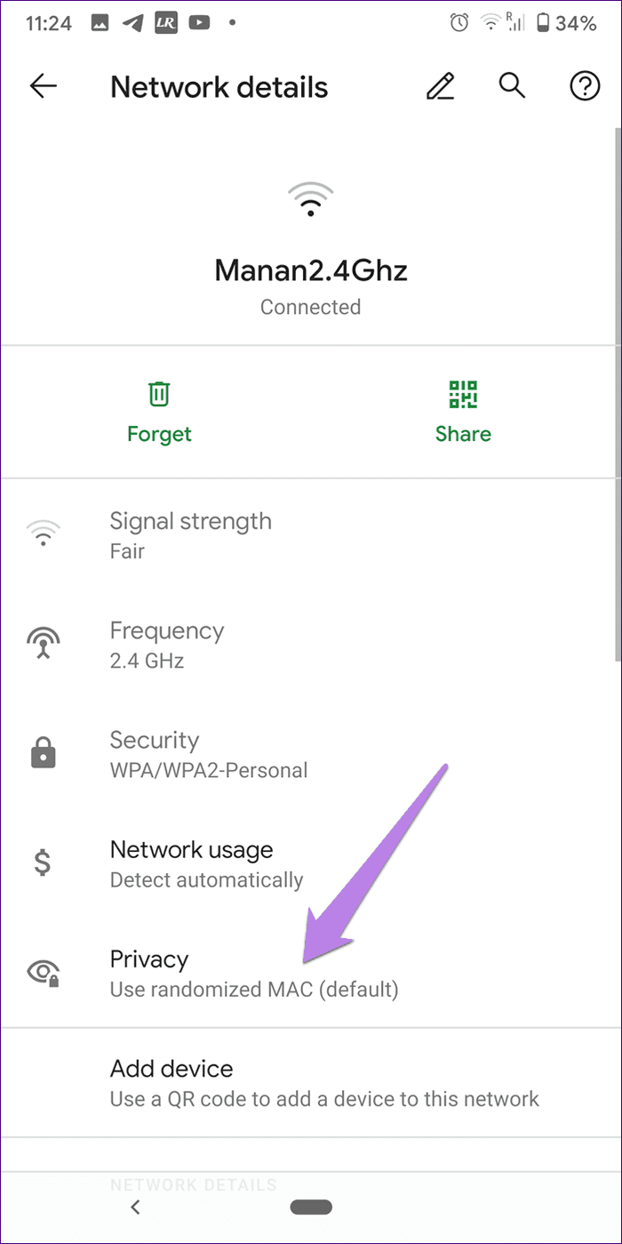 Wifi showing limited connectivity android 11