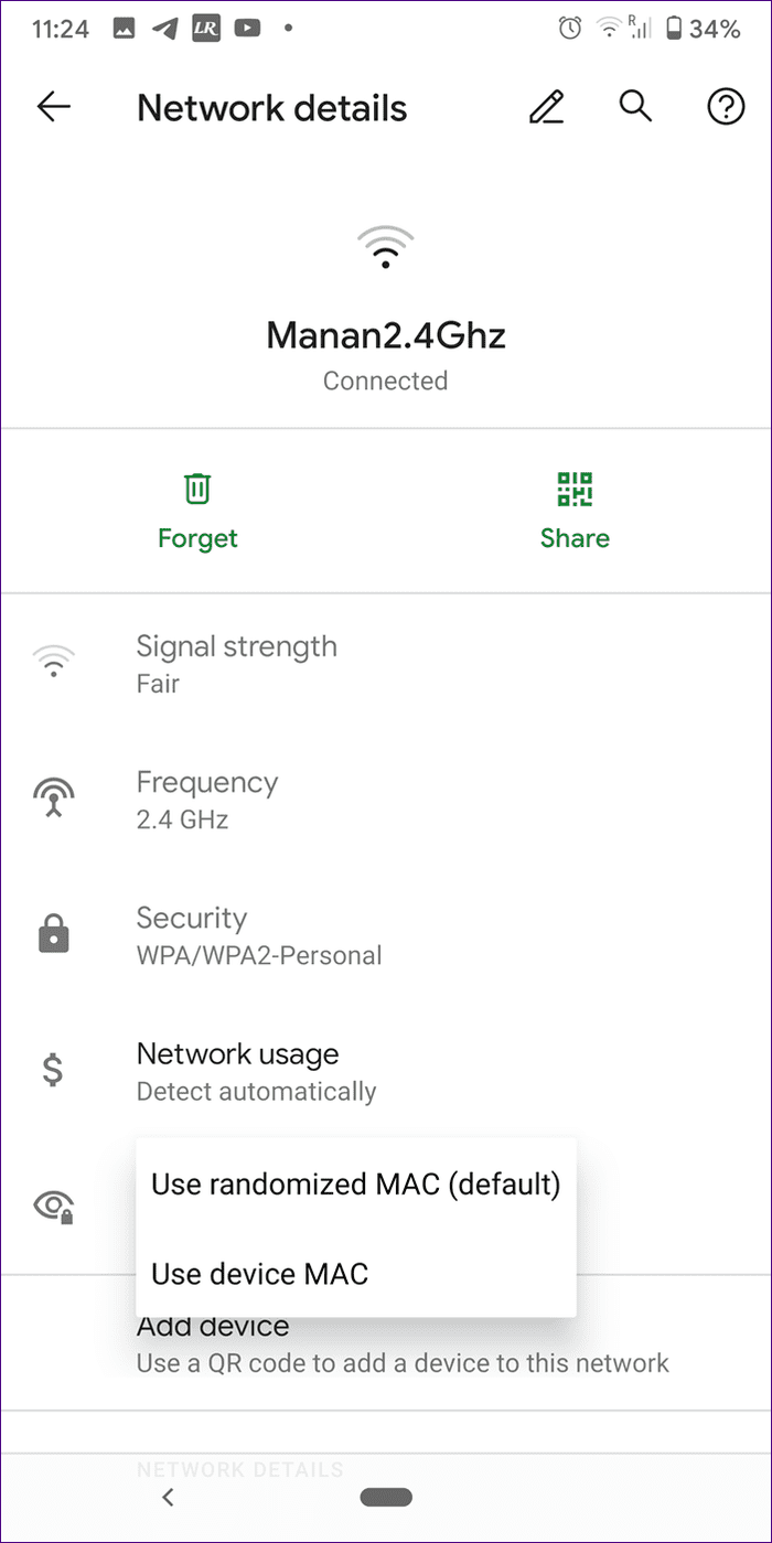 Wifi showing limited connectivity android 12