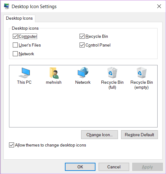 Windows 10 hide or unhide desktop icons 12