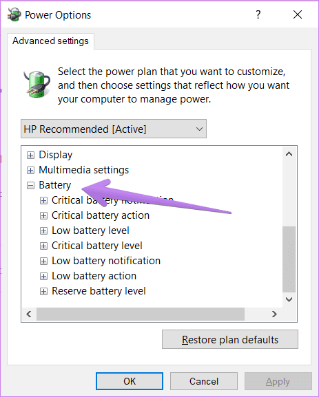 Windows 10 low battery notification not working 5