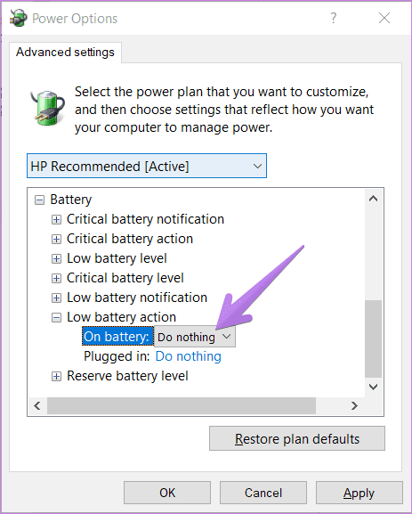 Windows 10 low battery notification not working 8