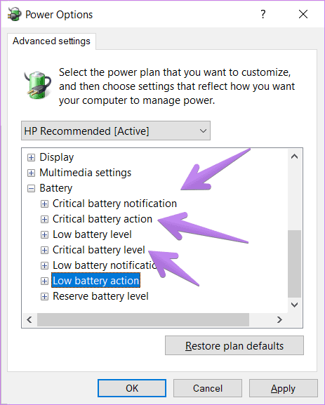 Windows 10 low battery notification not working 9