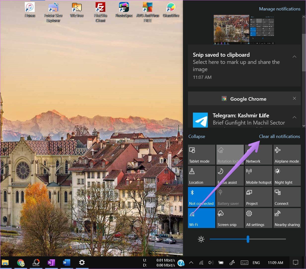 Windows 10 what is action center 13