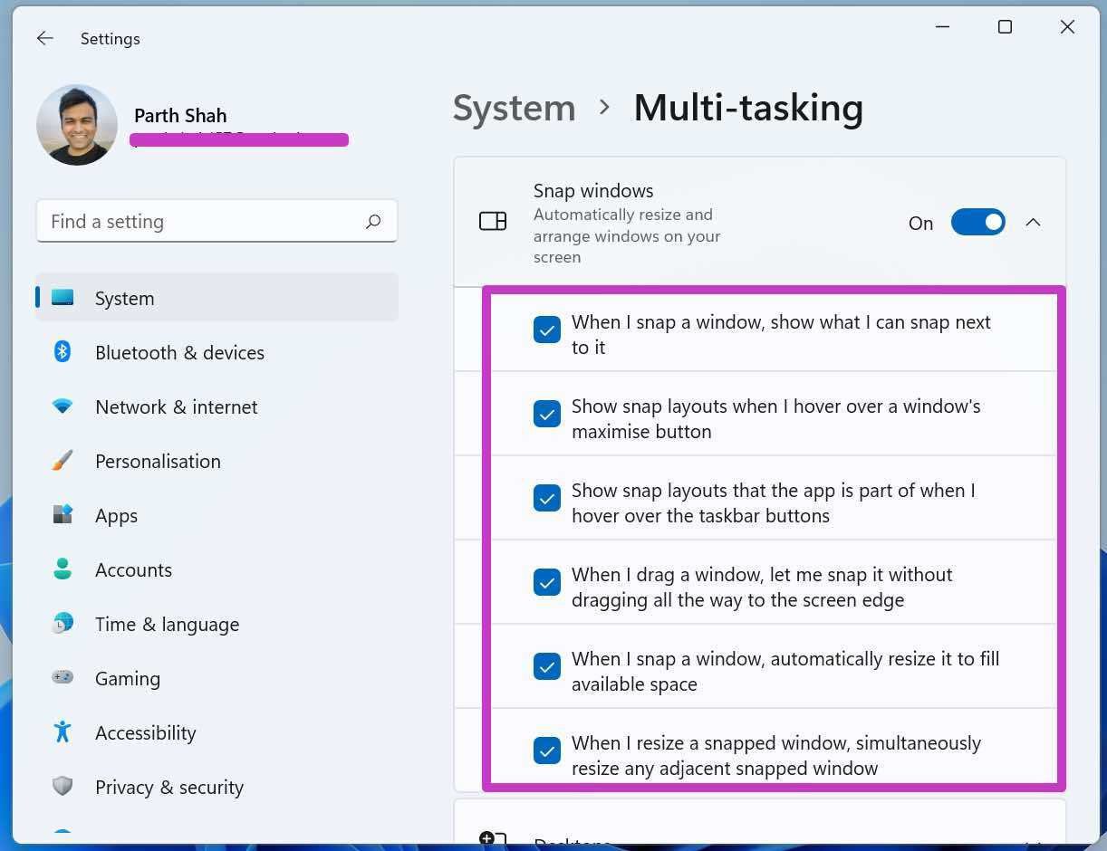 Windows 11 multitasking