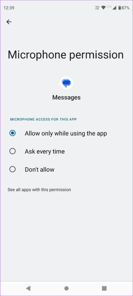 allow mic for messages android 