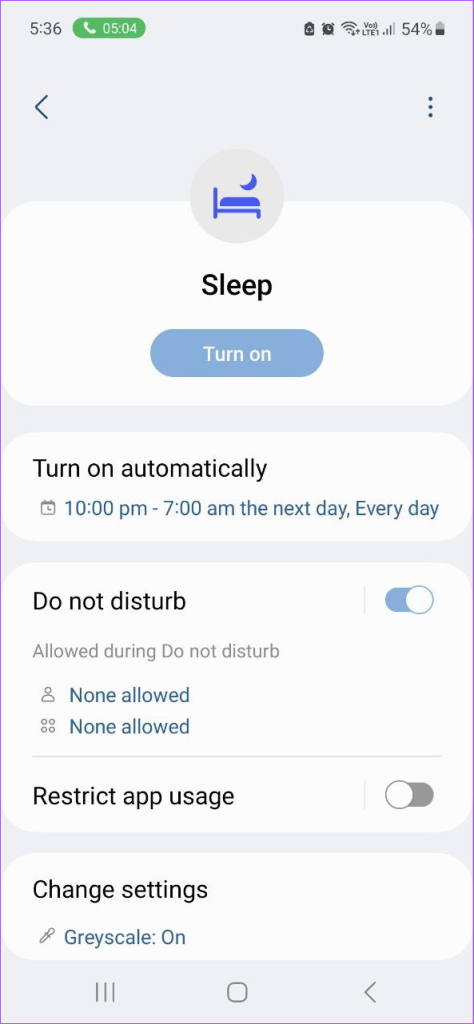 sleep mode Samsung 