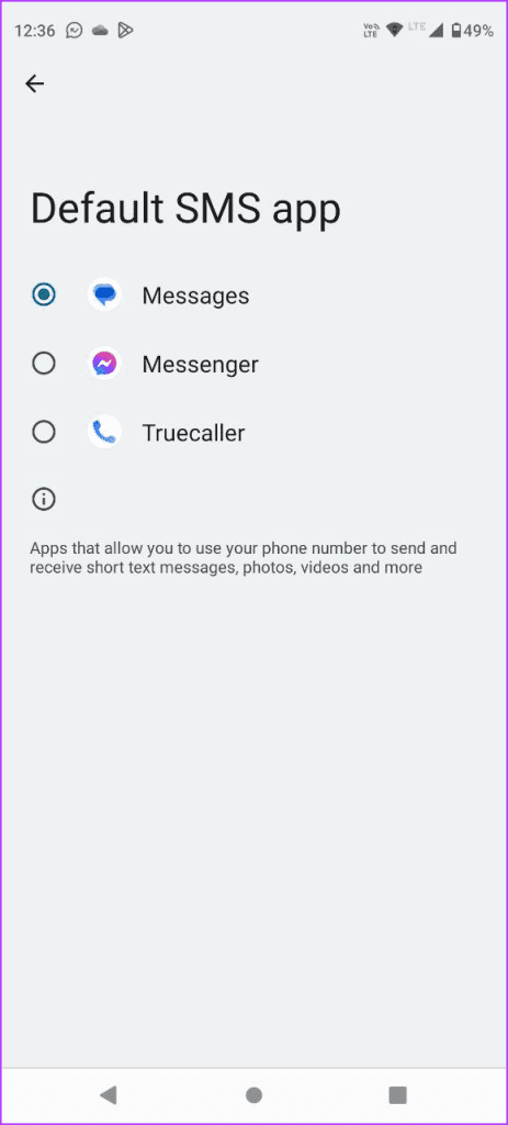 set google messages as default on Android