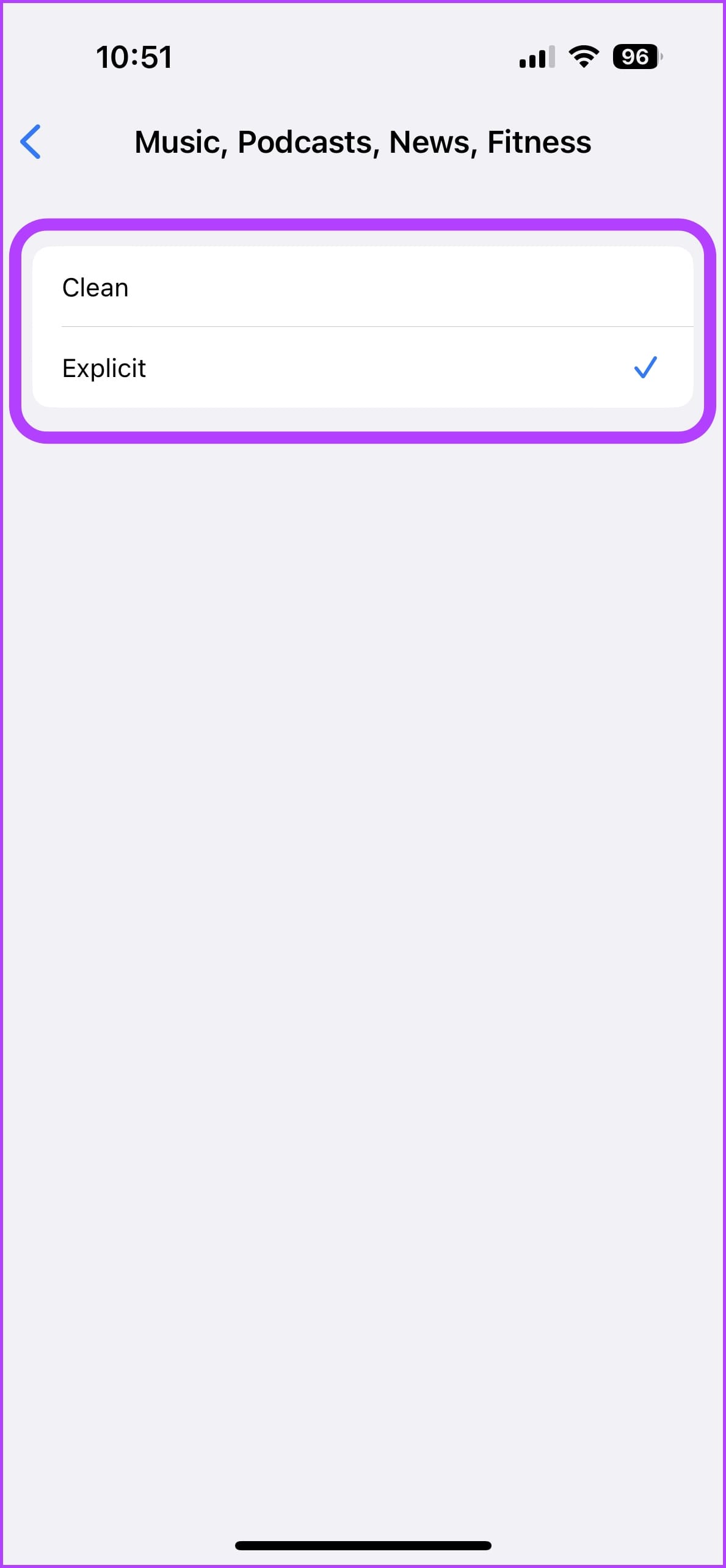 Select Clean or Explicit