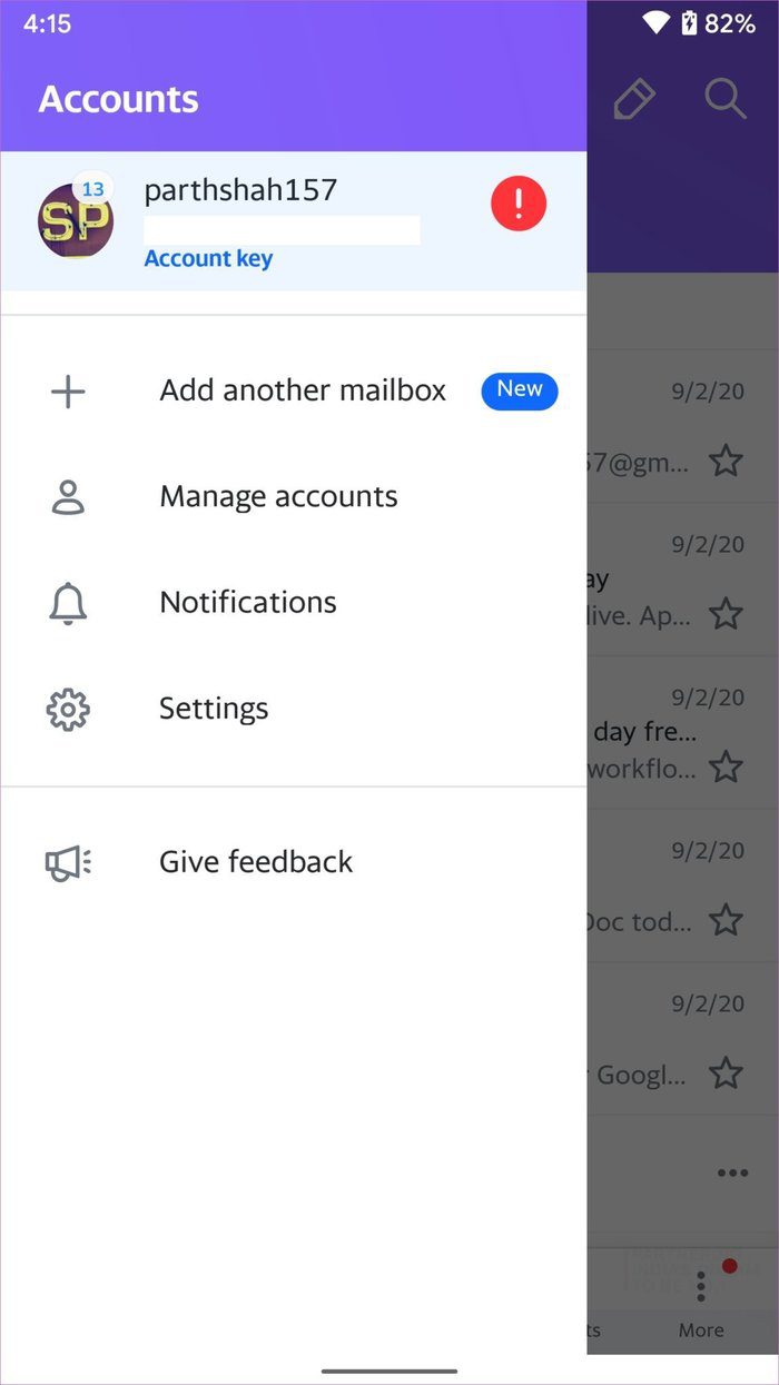 Yahoo mail features