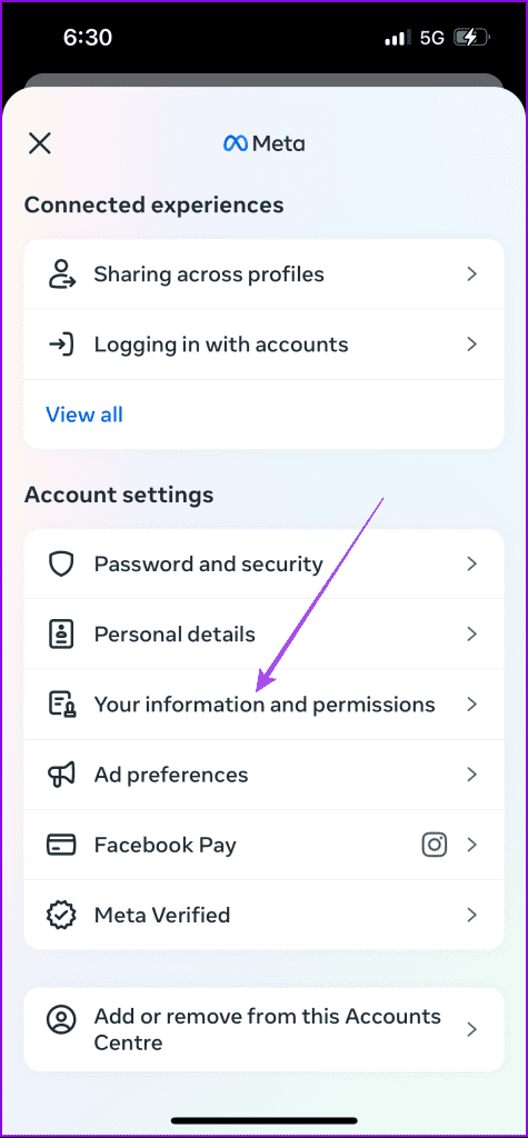 your information and permissions instagram 2